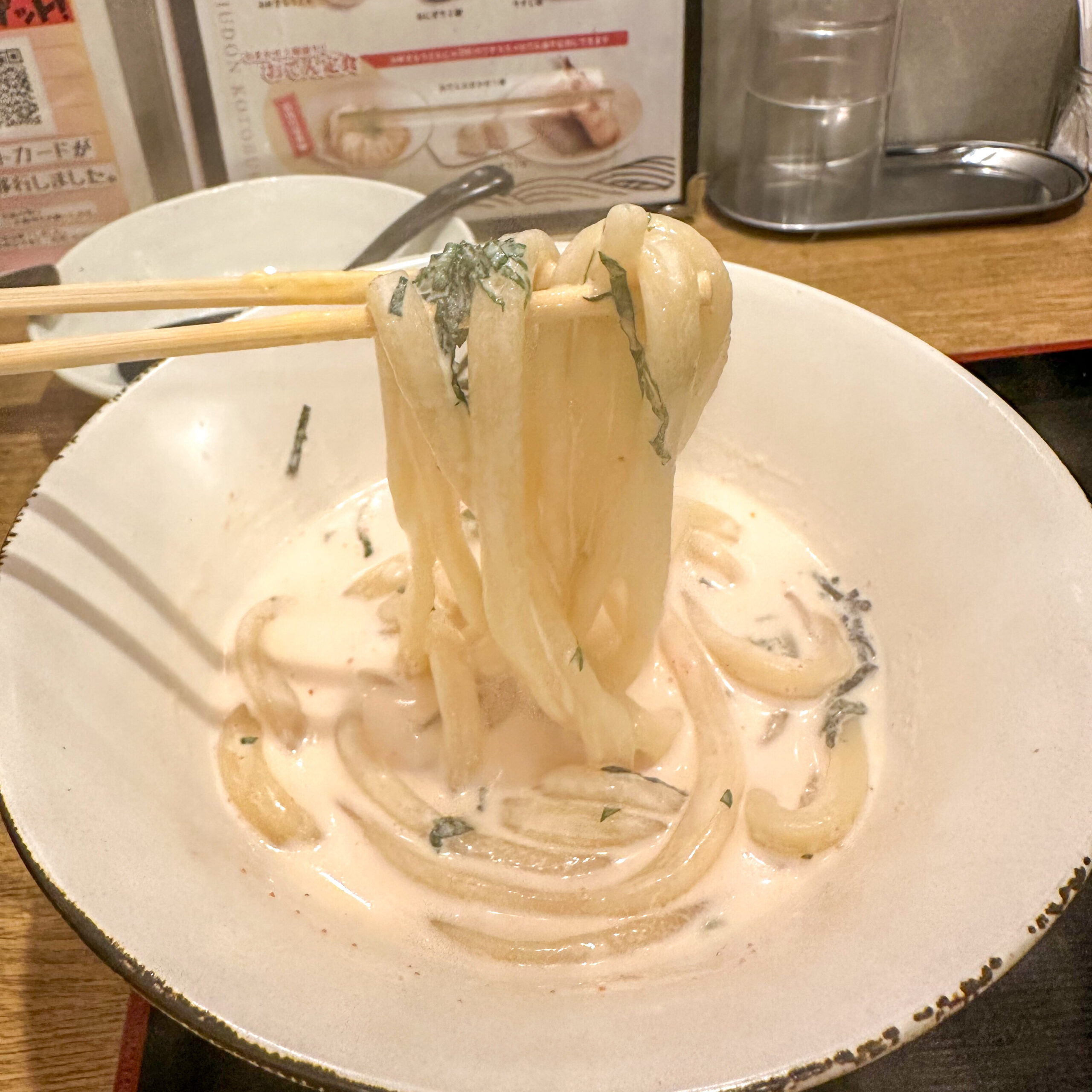 讃岐うどん寿 栄本店の明太クリームうどん